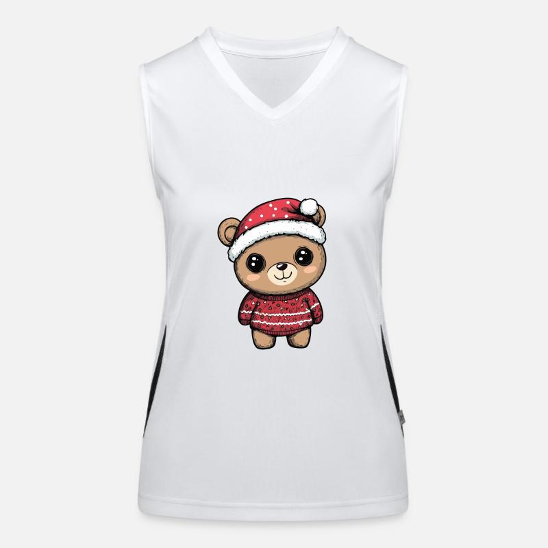 Bär Weihnachten Comic Funktionelles Kontrast-Tank Top für Frauen