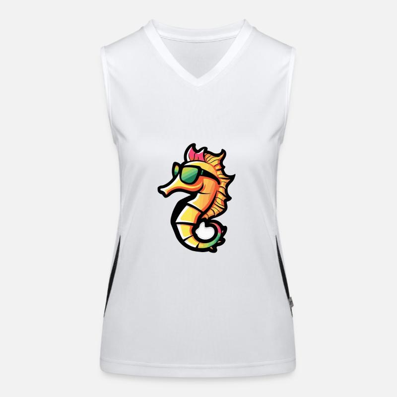 Seepferd Tier Funktionelles Kontrast-Tank Top für Frauen