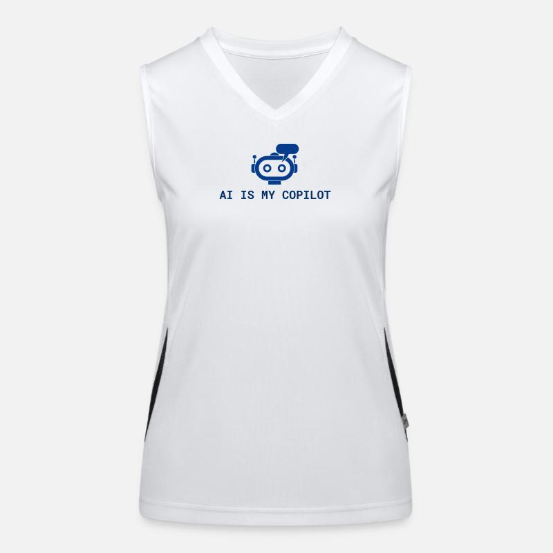 AI is My Copilot - Tech-KI-Design in Blau Funktionelles Kontrast-Tank Top für Frauen