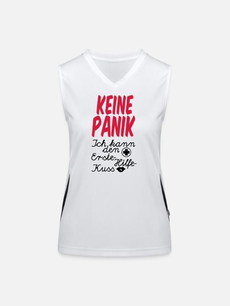 Erste Hilfe Kuss Medizin Liebe Gesundheit Geschenk - Funktionelles Kontrast-Tank Top für Frauen - Weiß/Schwarz - Vorne