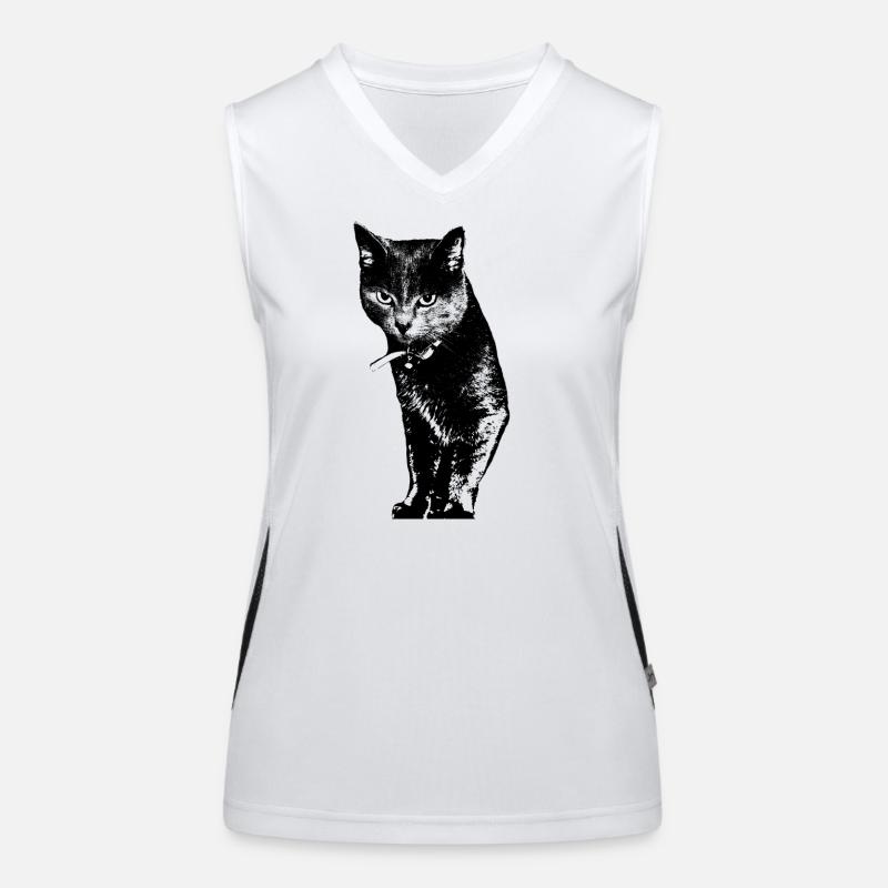 Cadeau de chemise chat chat Débardeur respirant contrasté Femme