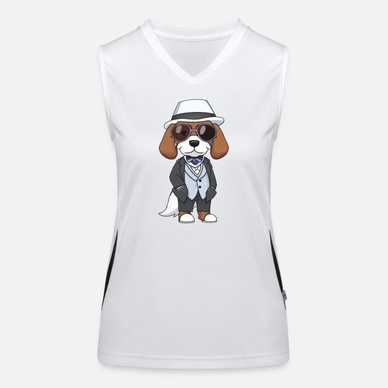 Beagle Hat Goggles Women's Functional Contrast Tank Top