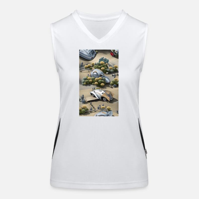 Futuristisches Auto Funktionelles Kontrast-Tank Top für Frauen
