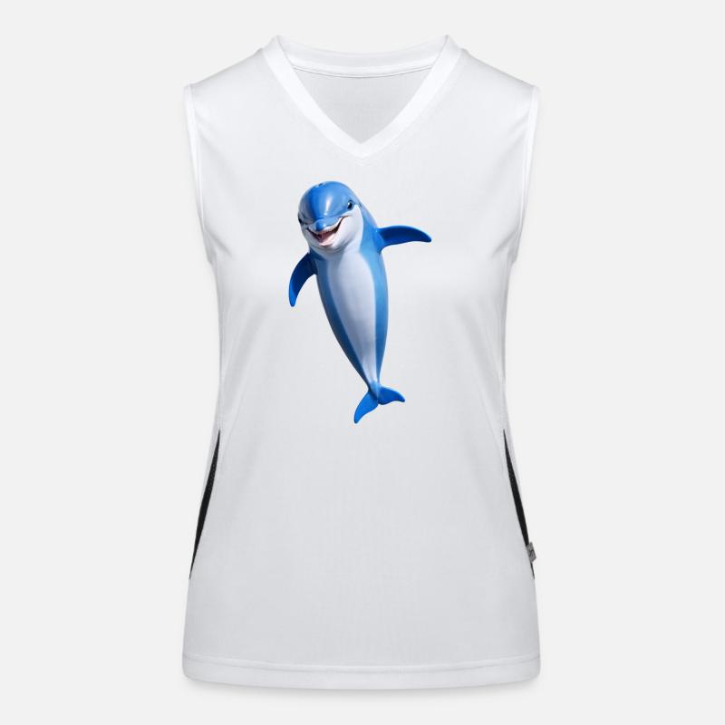 Cheerful Dolphin Women's Functional Contrast Tank Top