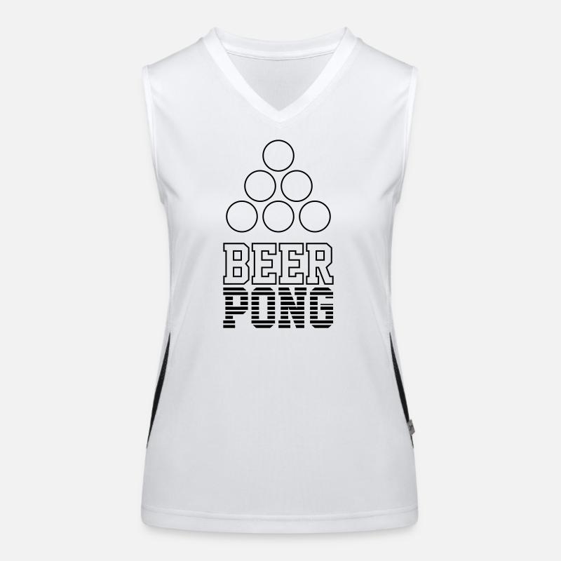 Bier Pong Logo 7 Funktionelles Kontrast-Tank Top für Frauen