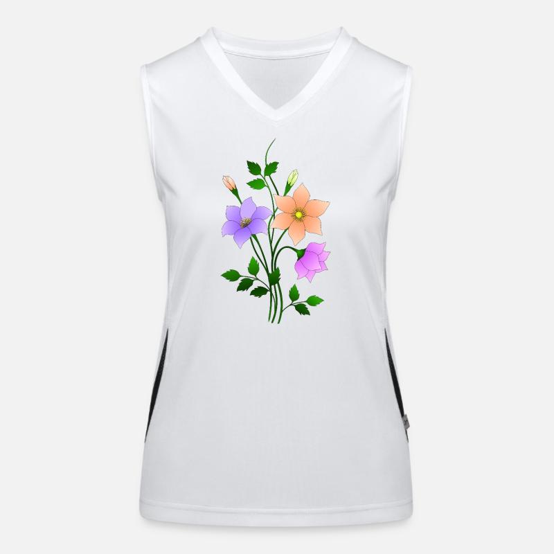 blomster - Funksjonell kontrast-singlet for kvinner - hvit/svart