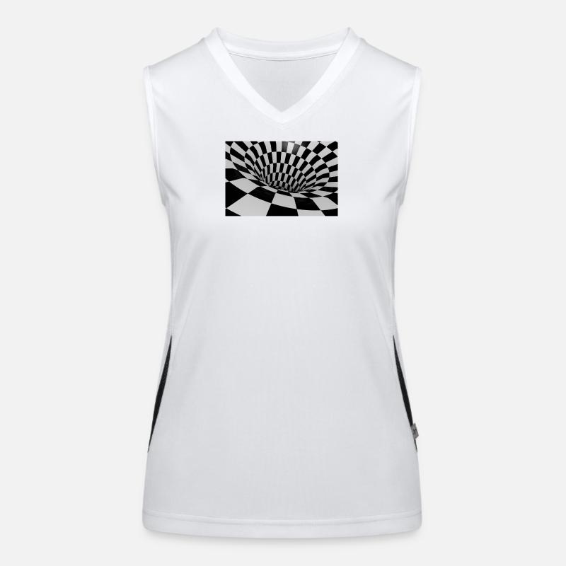 Black and White Tile Tunnel Women's Functional Contrast Tank Top
