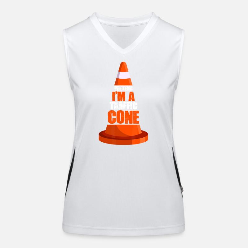 Traffic Cone Pun Illustration Women's Functional Contrast Tank Top
