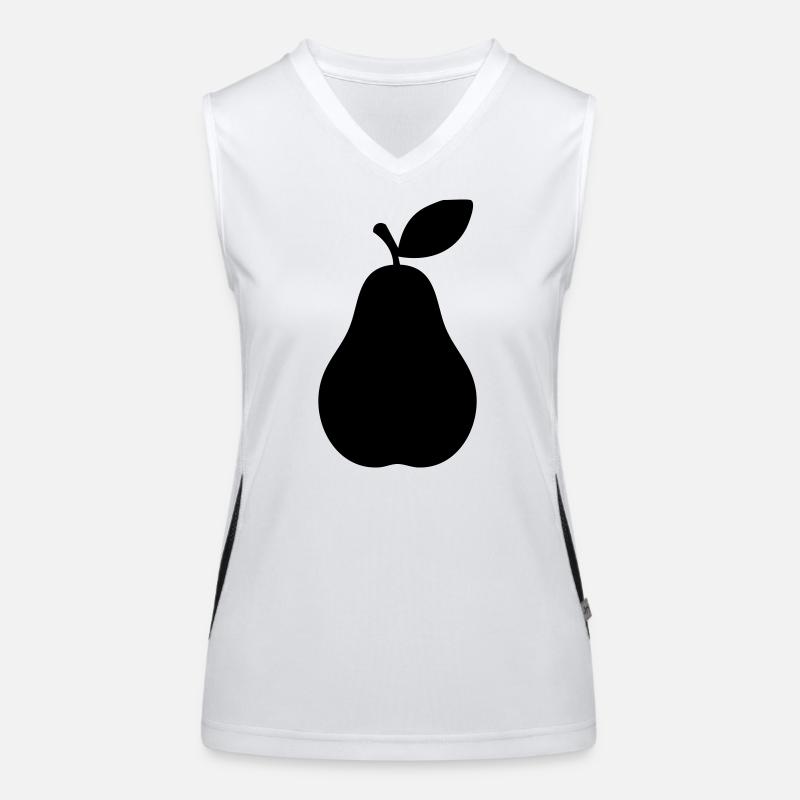 Pear Silhouette – Elegant Fruit Design Women's Functional Contrast Tank Top