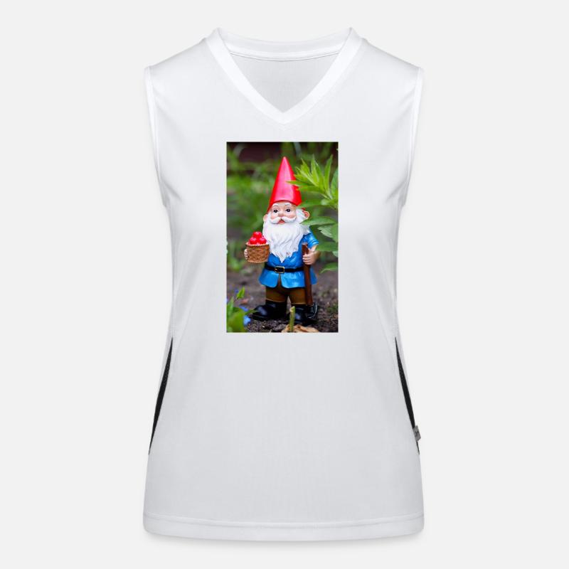 Gartengnom mit Korb Funktionelles Kontrast-Tank Top für Frauen
