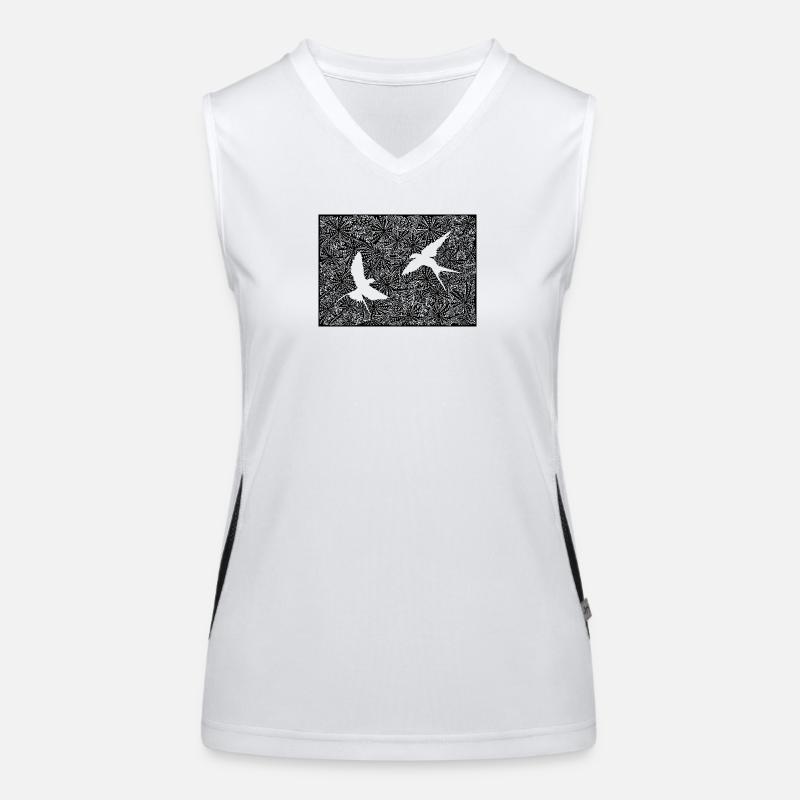 Schwalben / Seeschwalben im Flug Funktionelles Kontrast-Tank Top für Frauen