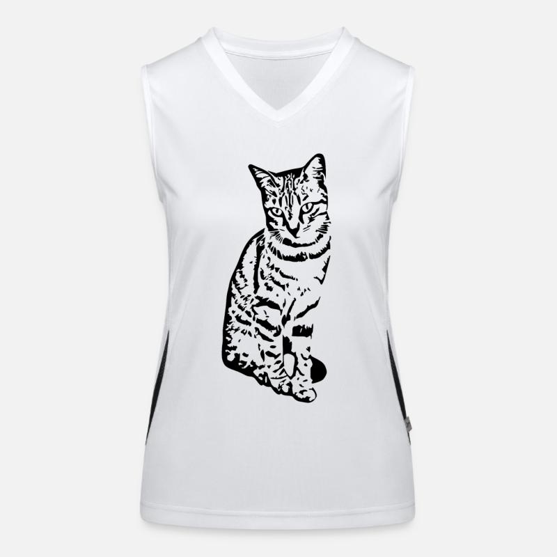 Katze Kätzchen Tigerkatze Katzenshirt Geschenk Funktionelles Kontrast-Tank Top für Frauen