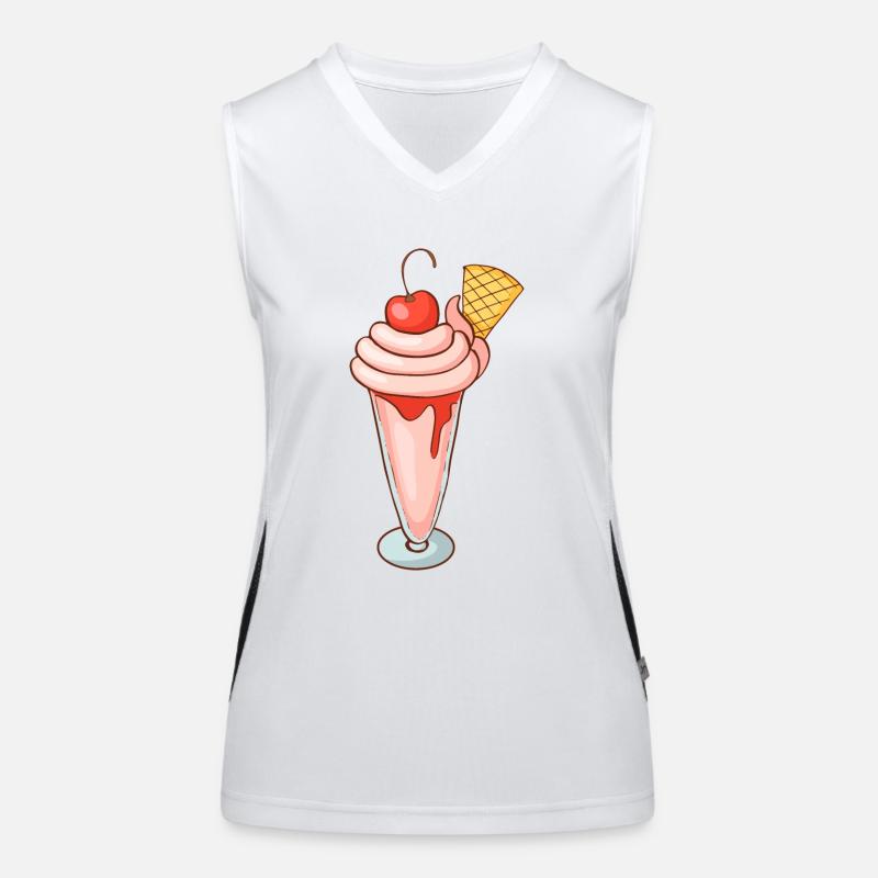Eis Speiseeis Eiskrem Eiscreme Kugeleis Eisbecher Funktionelles Kontrast-Tank Top für Frauen