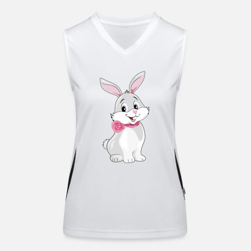 Mignon lapin souriant heureux Débardeur respirant contrasté Femme