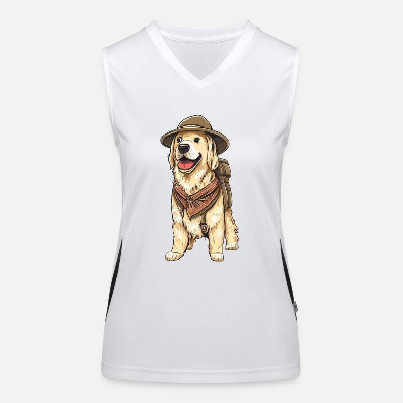 Golden Retriever: Der Entdecker Funktionelles Kontrast-Tank Top für Frauen
