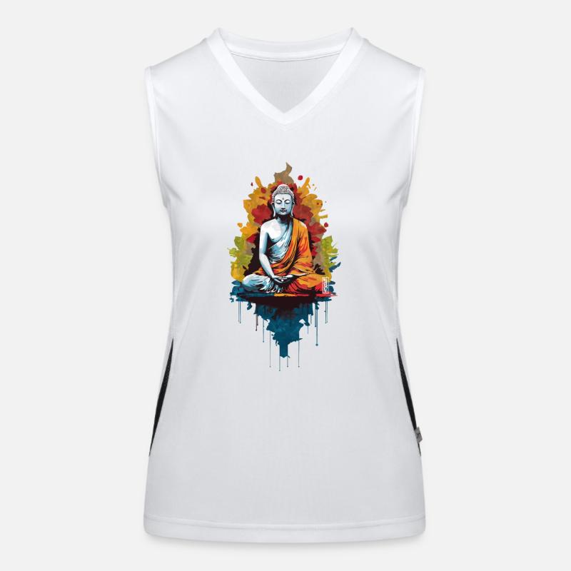 Bunter Buddha Funktionelles Kontrast-Tank Top für Frauen