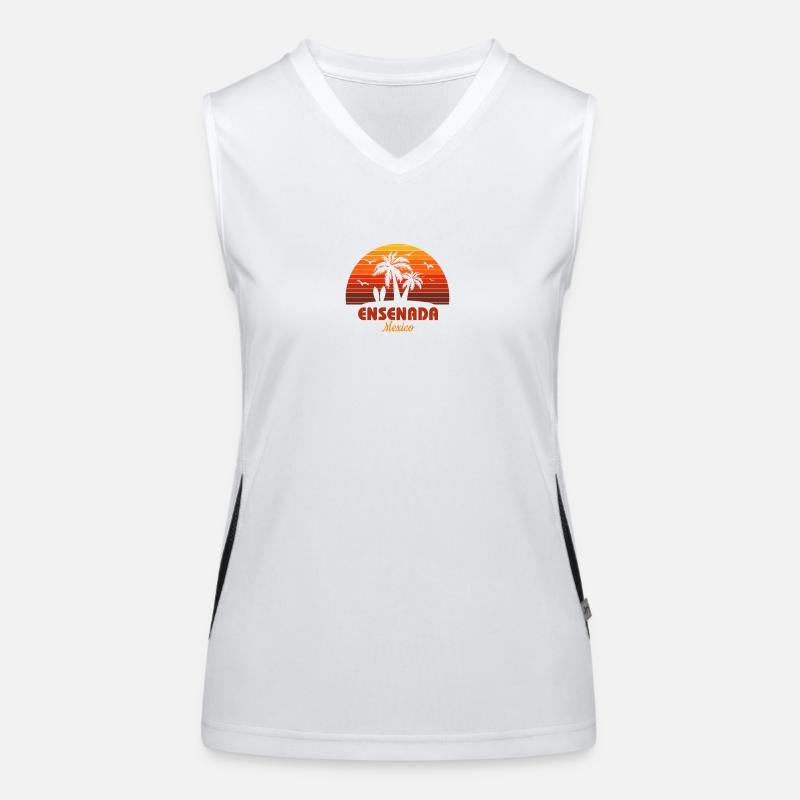 Cool Ensenada Mexico Beach Sunset Souvenir Débardeur respirant contrasté Femme