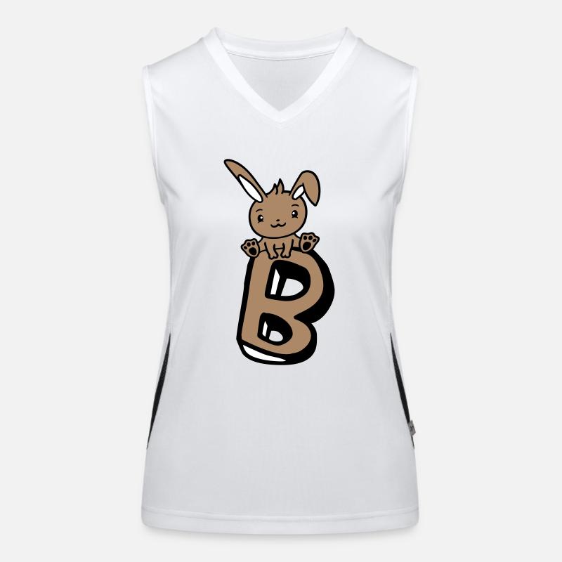Bunny Letter B Like Bunny Big Alphabet Learning Women's Functional Contrast Tank Top