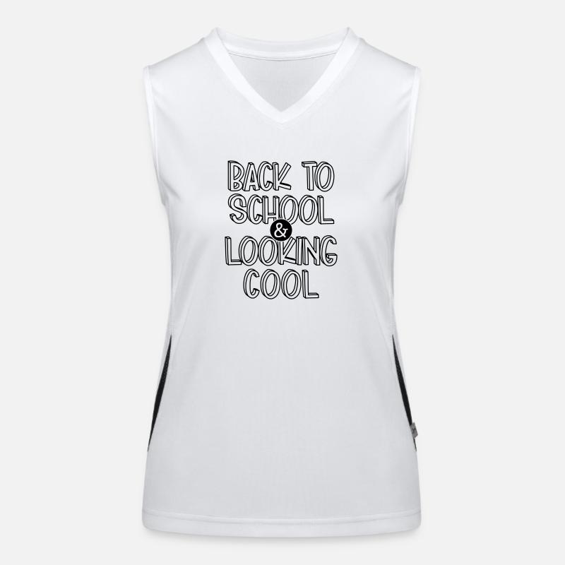 BACK TO SCHOOL COOL LEARNING SCHOOL DAY SAYING MOTIF Women's Functional Contrast Tank Top