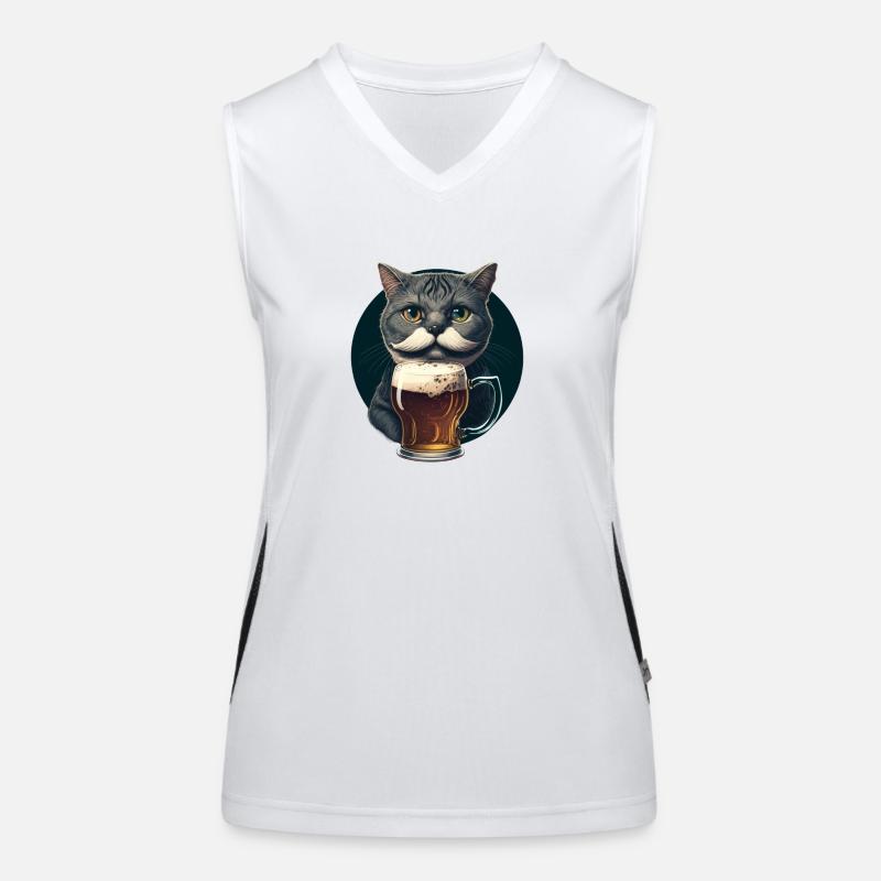 Chat avec de la bière Débardeur respirant contrasté Femme
