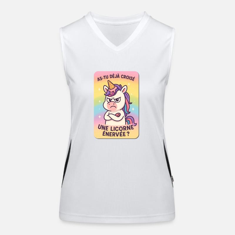 Wütendes Einhorn Funktionelles Kontrast-Tank Top für Frauen