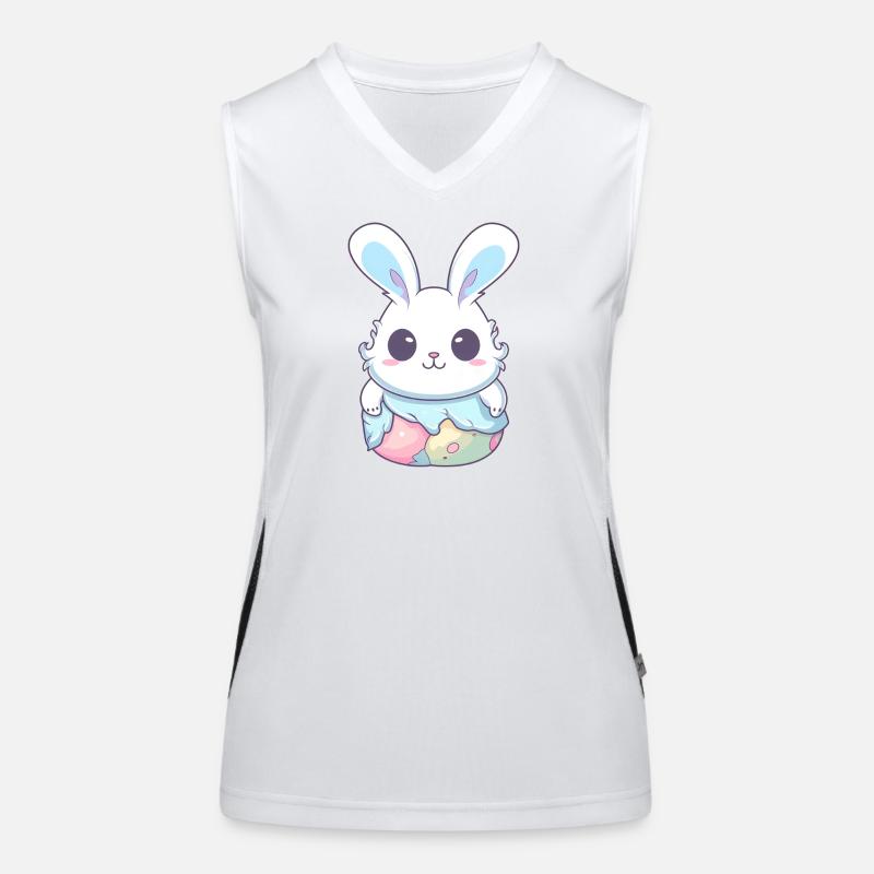 Pastel Easter Bunnies Women's Functional Contrast Tank Top