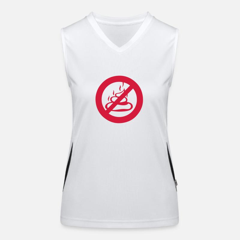 not allowed sign take a dump Pooh shit Women's Functional Contrast Tank Top