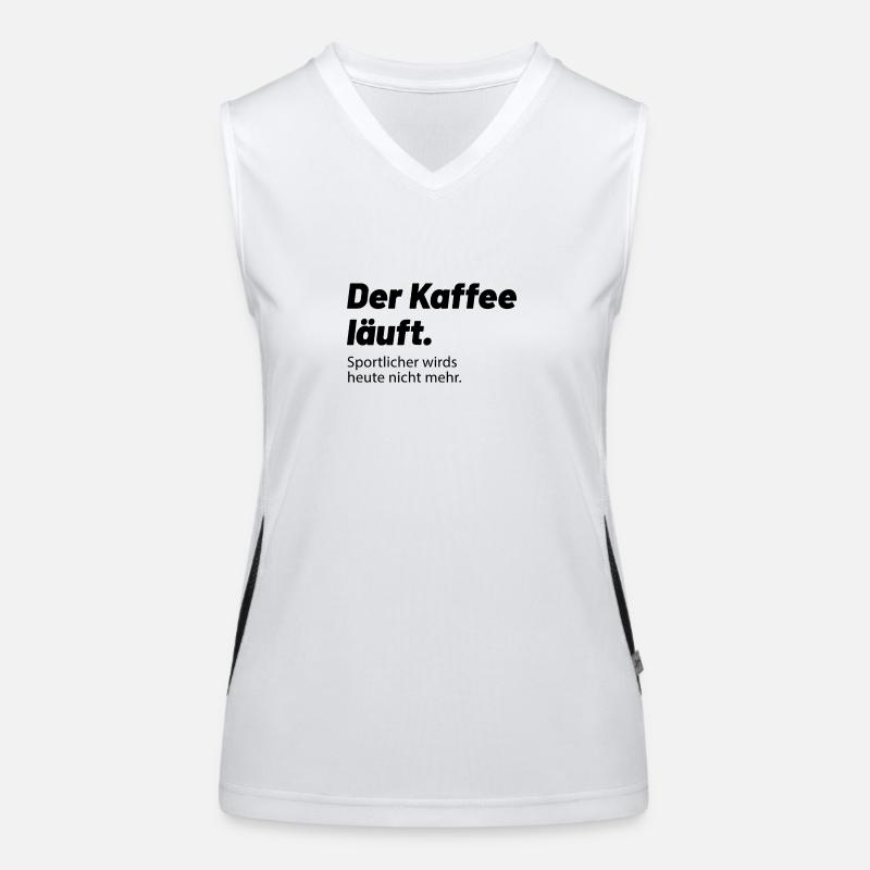 Kaffee läuft sportlicher wird es heute nicht mehr Funktionelles Kontrast-Tank Top für Frauen