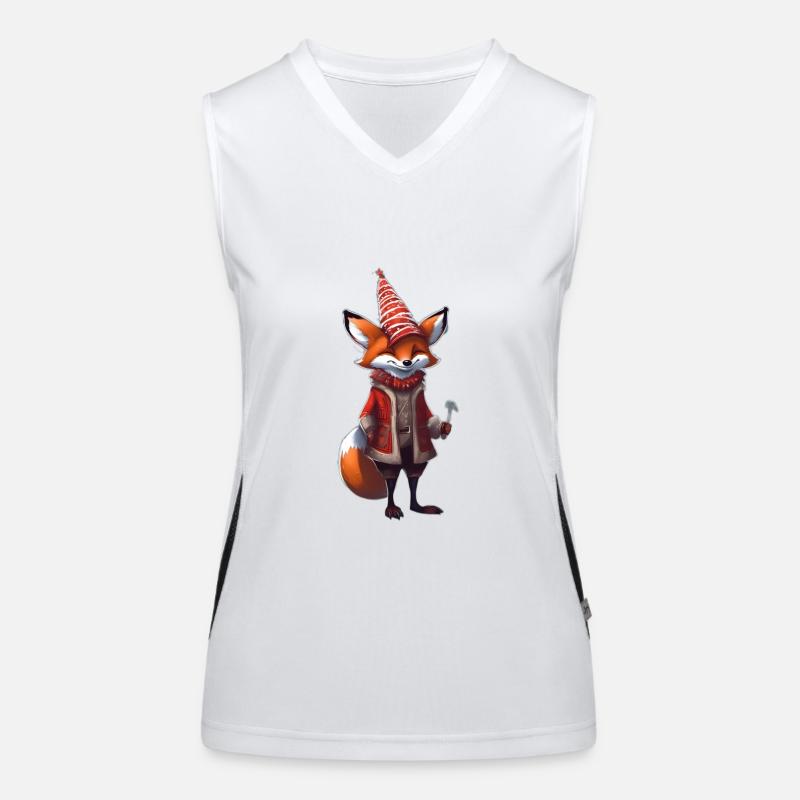 Christmas Festive Fox Women's Functional Contrast Tank Top