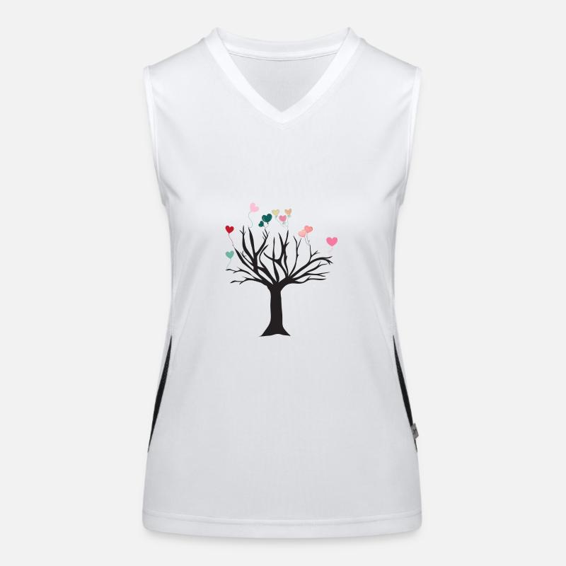 Arbre avec des cœurs arbre avec des cœurs Débardeur respirant contrasté Femme