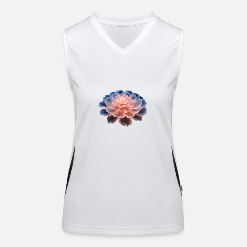 3D Flower - Women's Functional Contrast Tank Top - white/black