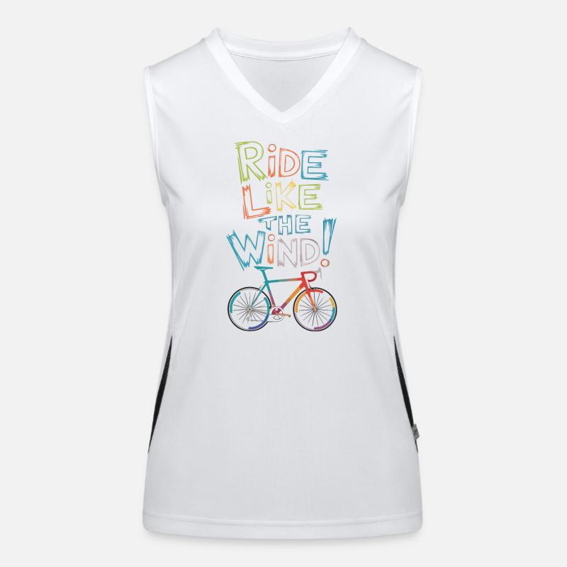 Roulez comme le vent Conception du vélo Débardeur respirant contrasté Femme