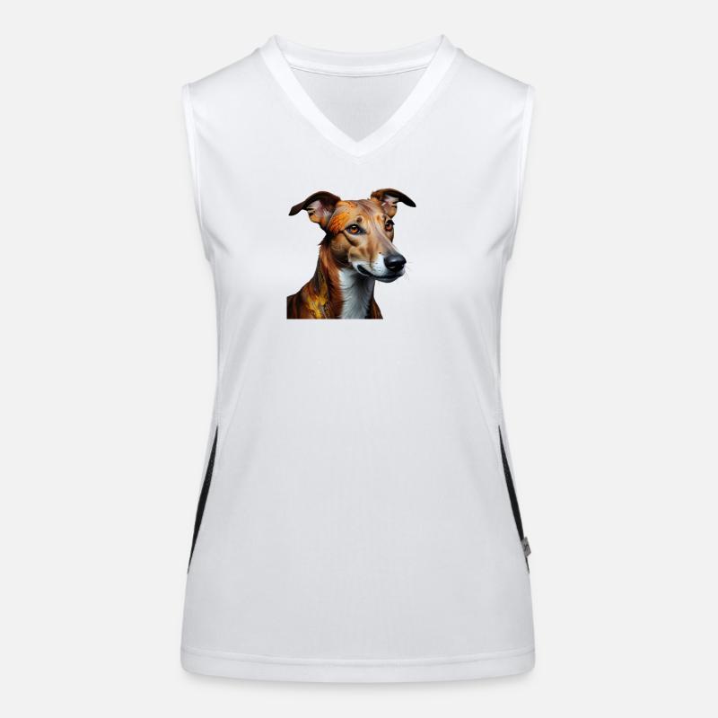 Herbstwindhund Porträt Funktionelles Kontrast-Tank Top für Frauen