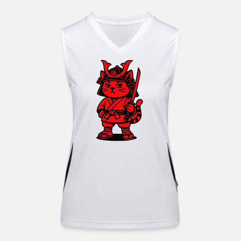 Samurai Cat Women's Functional Contrast Tank Top