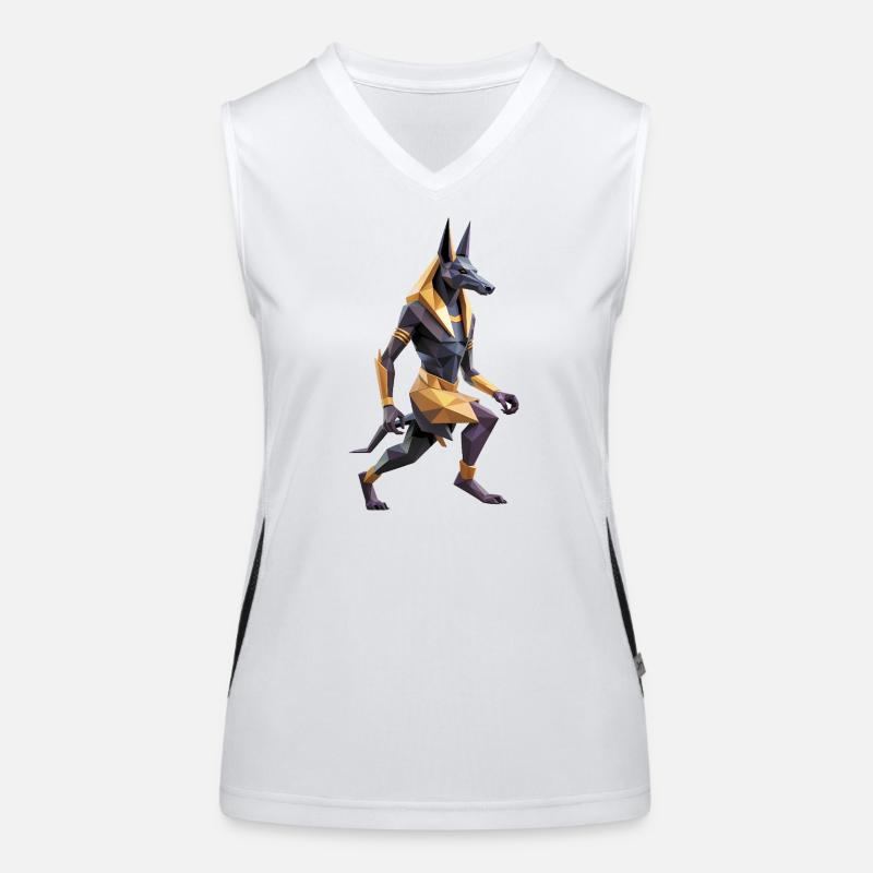 Anubis - Cooles Low Poly Logo Funktionelles Kontrast-Tank Top für Frauen