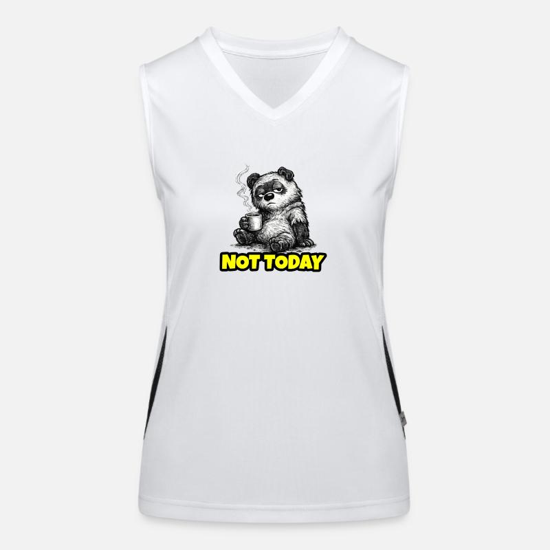 Not Today – Grumpy Bear Coffee (Sketch) Funktionelles Kontrast-Tank Top für Frauen