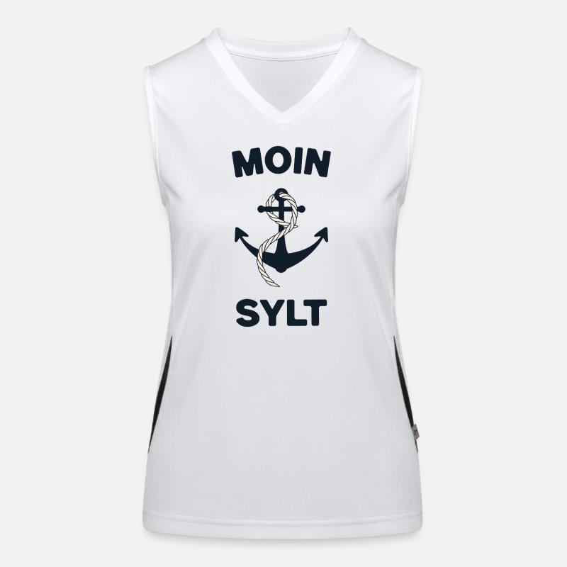 Moin Sylt – Maritimes Anker-Design Funktionelles Kontrast-Tank Top für Frauen