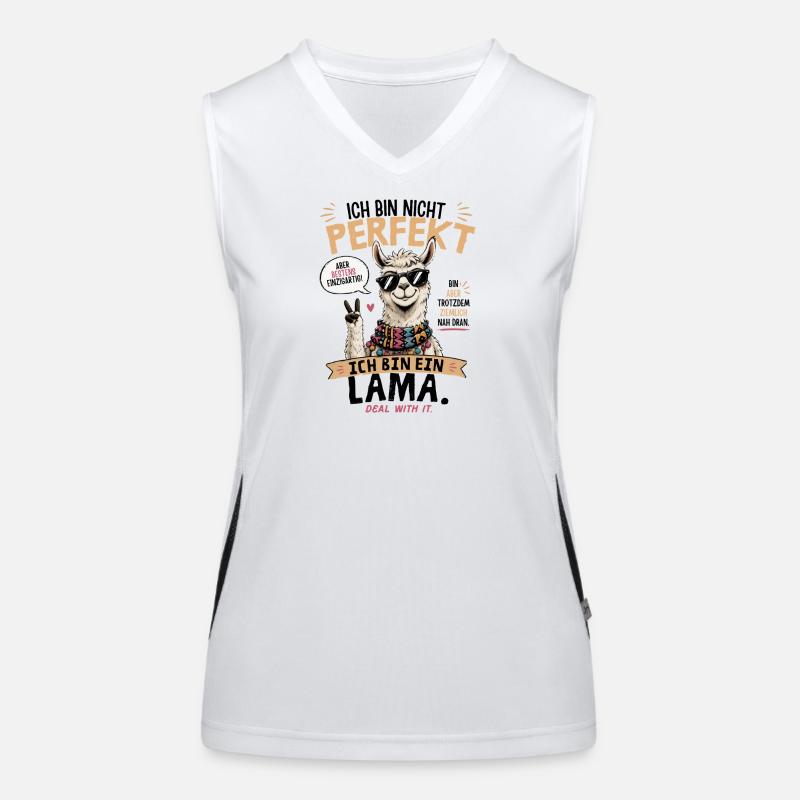 Perfekt: Einzigartige Llama-Style Illustration Funktionelles Kontrast-Tank Top für Frauen