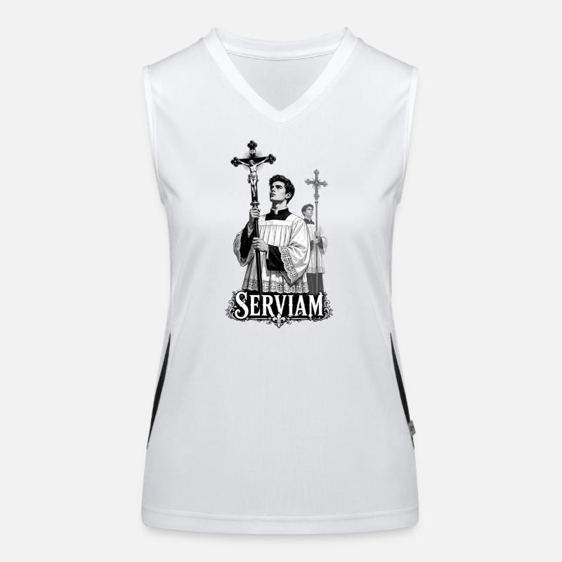Serviam - Katholisch Funktionelles Kontrast-Tank Top für Frauen