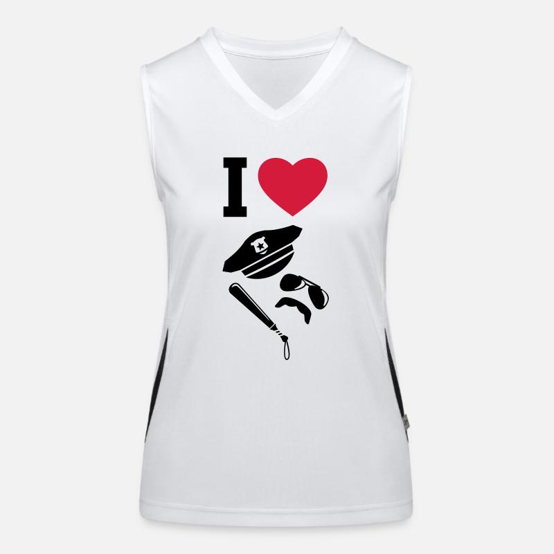 I love Cops - Uniformen Funktionelles Kontrast-Tank Top für Frauen