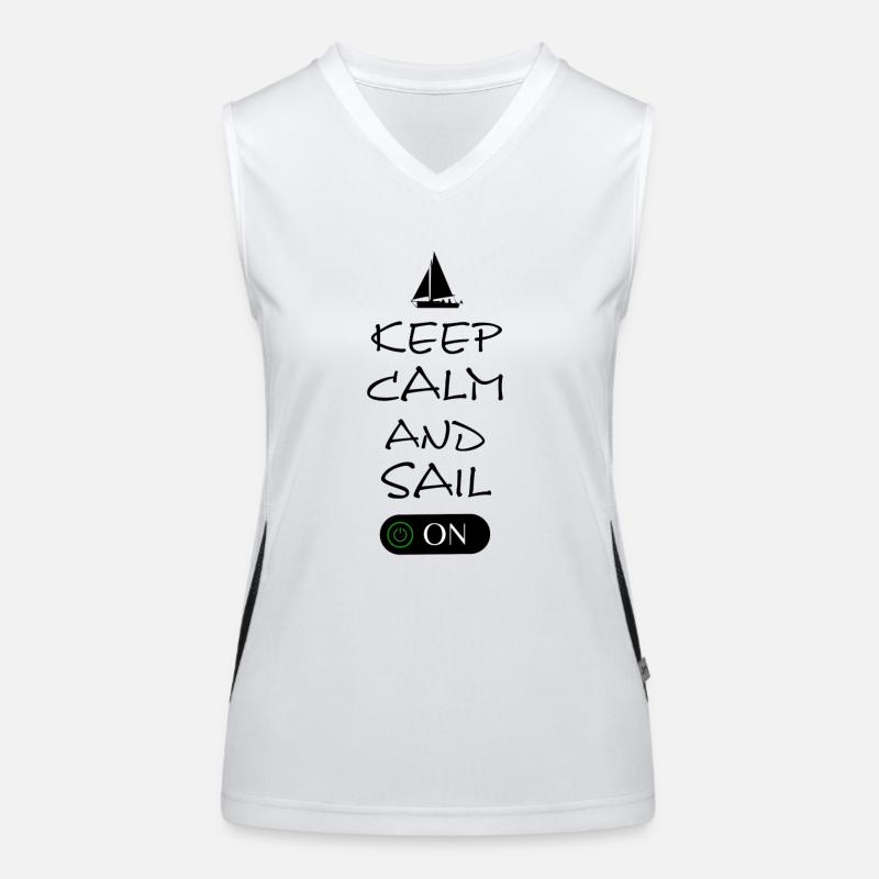 Keep Calm and sail on Funktionelles Kontrast-Tank Top für Frauen