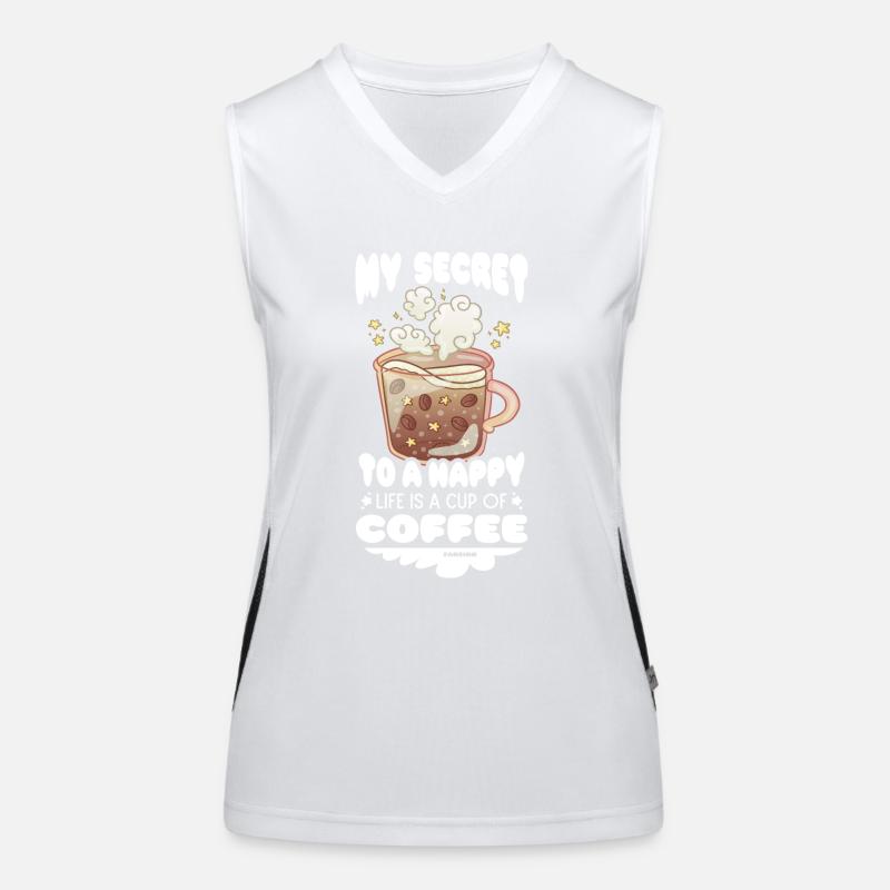 Kaffee Funktionelles Kontrast-Tank Top für Frauen
