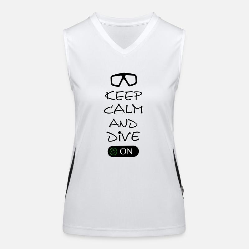 Keep Calm and Dive On, Tauchen, Diving Funktionelles Kontrast-Tank Top für Frauen