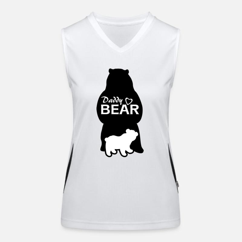 Silhouette of a daddy bear Women's Functional Contrast Tank Top