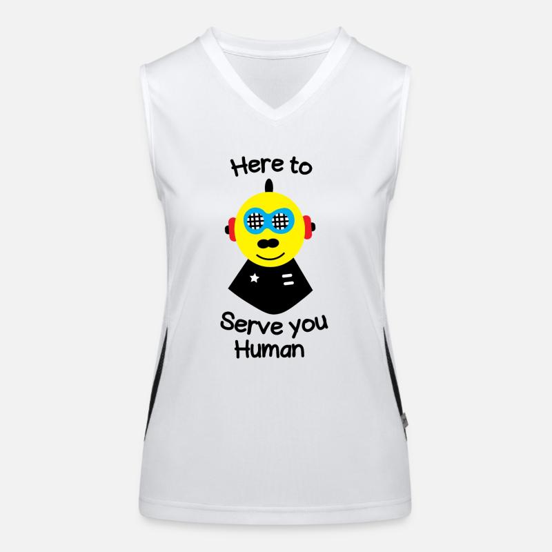 Here to serve you human Women's Functional Contrast Tank Top