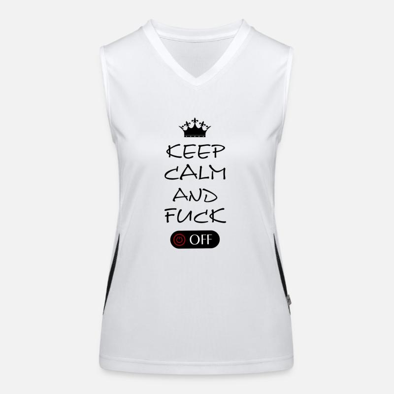 Keep Calm and Fuck OFF Funktionelles Kontrast-Tank Top für Frauen