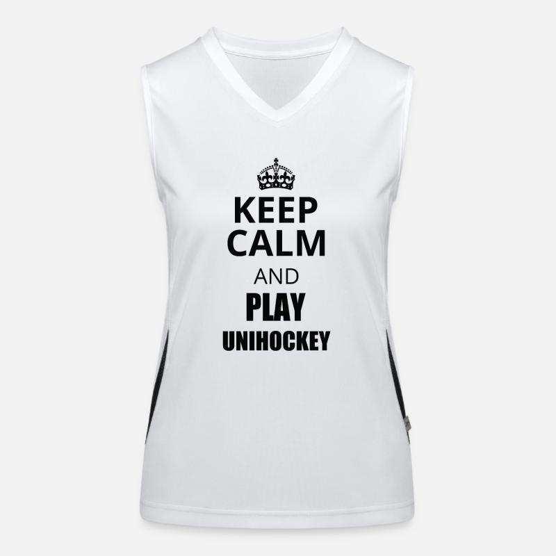 keep calm floorball Women's Functional Contrast Tank Top