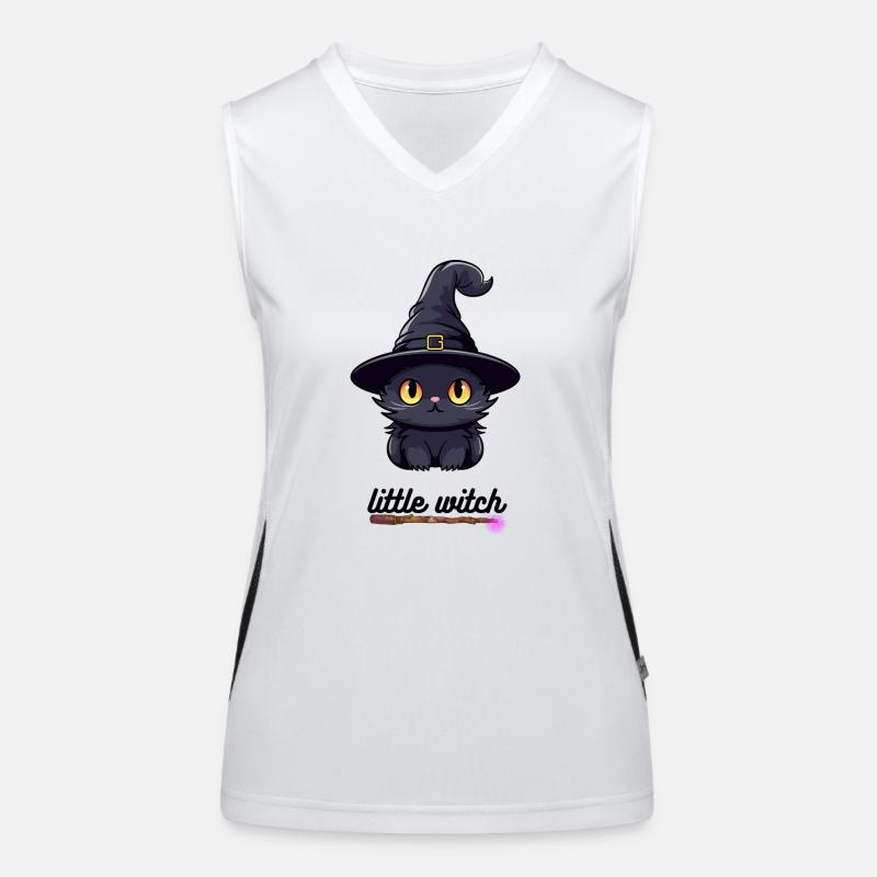 petite sorcière chat sorcière sorcière avec chapeau Débardeur respirant contrasté Femme