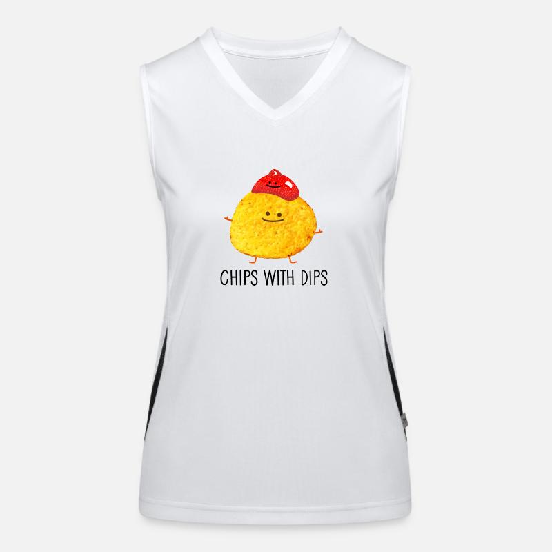 Chips mit Dips Funktionelles Kontrast-Tank Top für Frauen