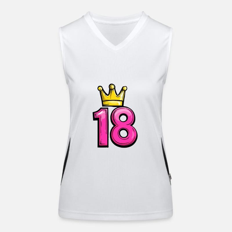 18 Zahl Krone Funktionelles Kontrast-Tank Top für Frauen